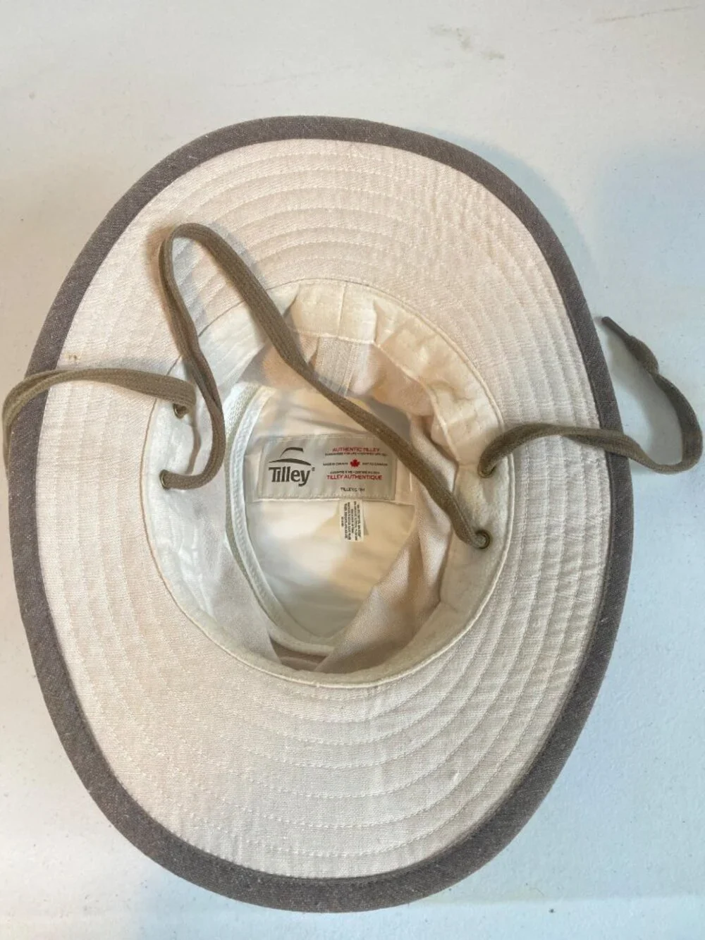 Tilley TMH55 Organic Airflo Sun Hat 7 1/4 Medium Beige Tan Trim 58CM